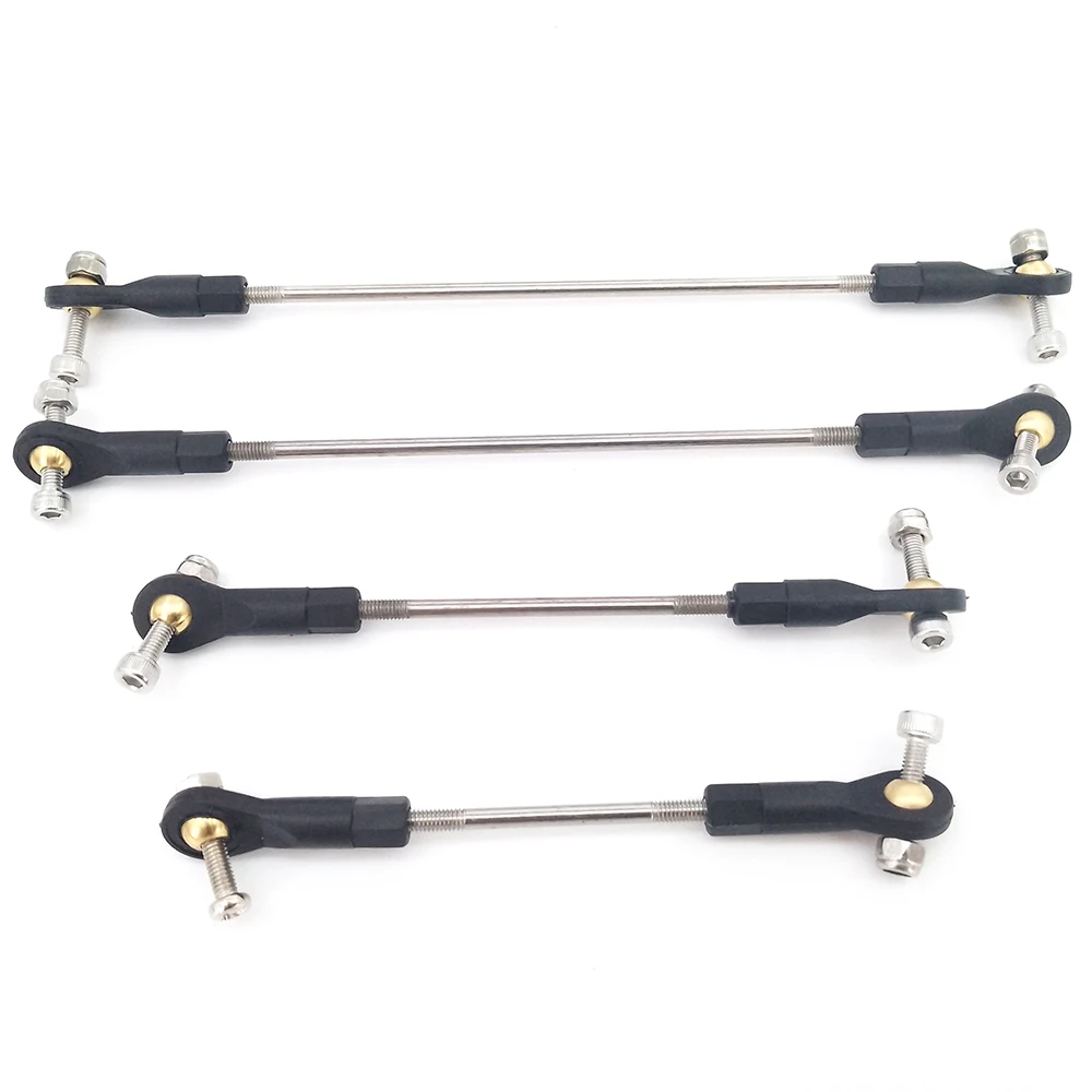 Varilla de empuje M3, varillas de amarre ajustables, junta de cabeza esférica, Servo enlace de acero inoxidable para barco RC, avión y coche, 1 ud.