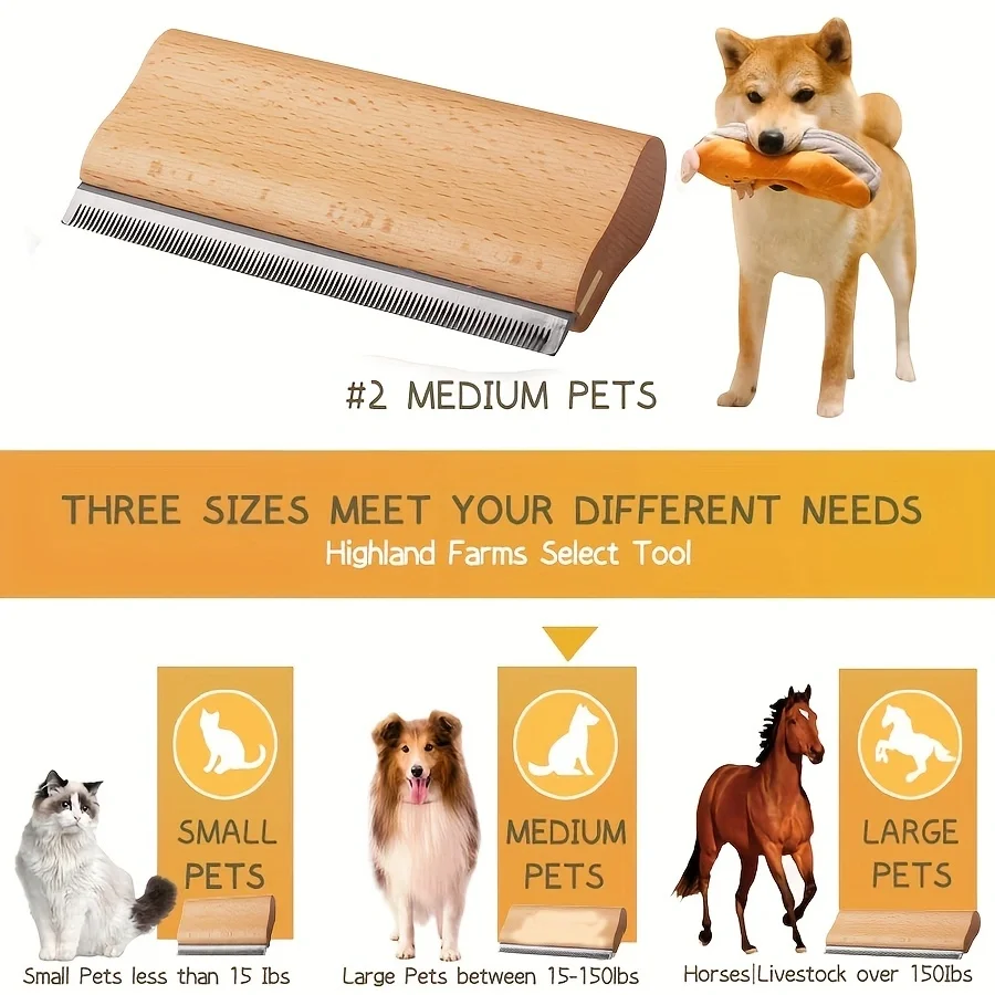 Madera PET gato perro caballo eliminación desprendimiento herramienta de aseo cepillo de pelo peine pelo largo autolimpiante