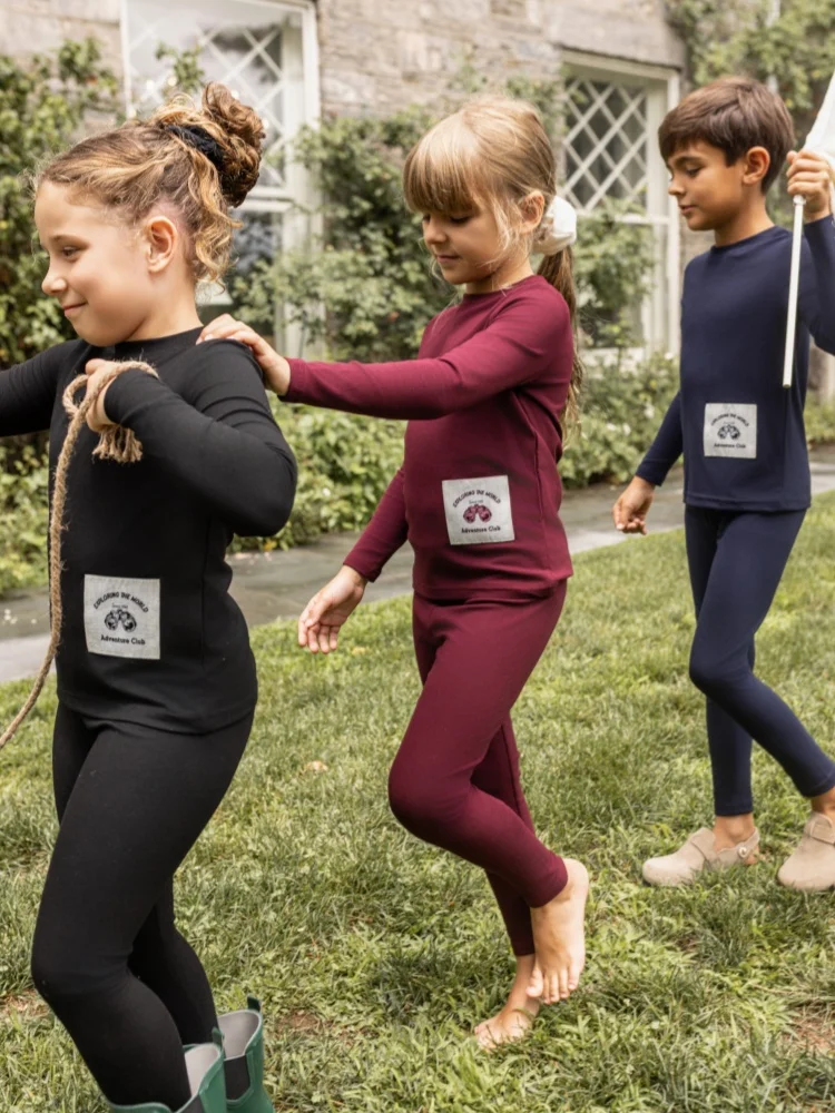 AP AW26 Modal Fabric Explorer Club Collection, ropa a juego para niños y niñas, ropa informal cómoda para niños