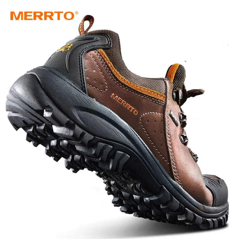 MERRTO, zapatos de cuero de vaca para exteriores para hombre, zapatos de senderismo, caza, turismo, montaña, zapatillas transpirables para escalada, botas tácticas