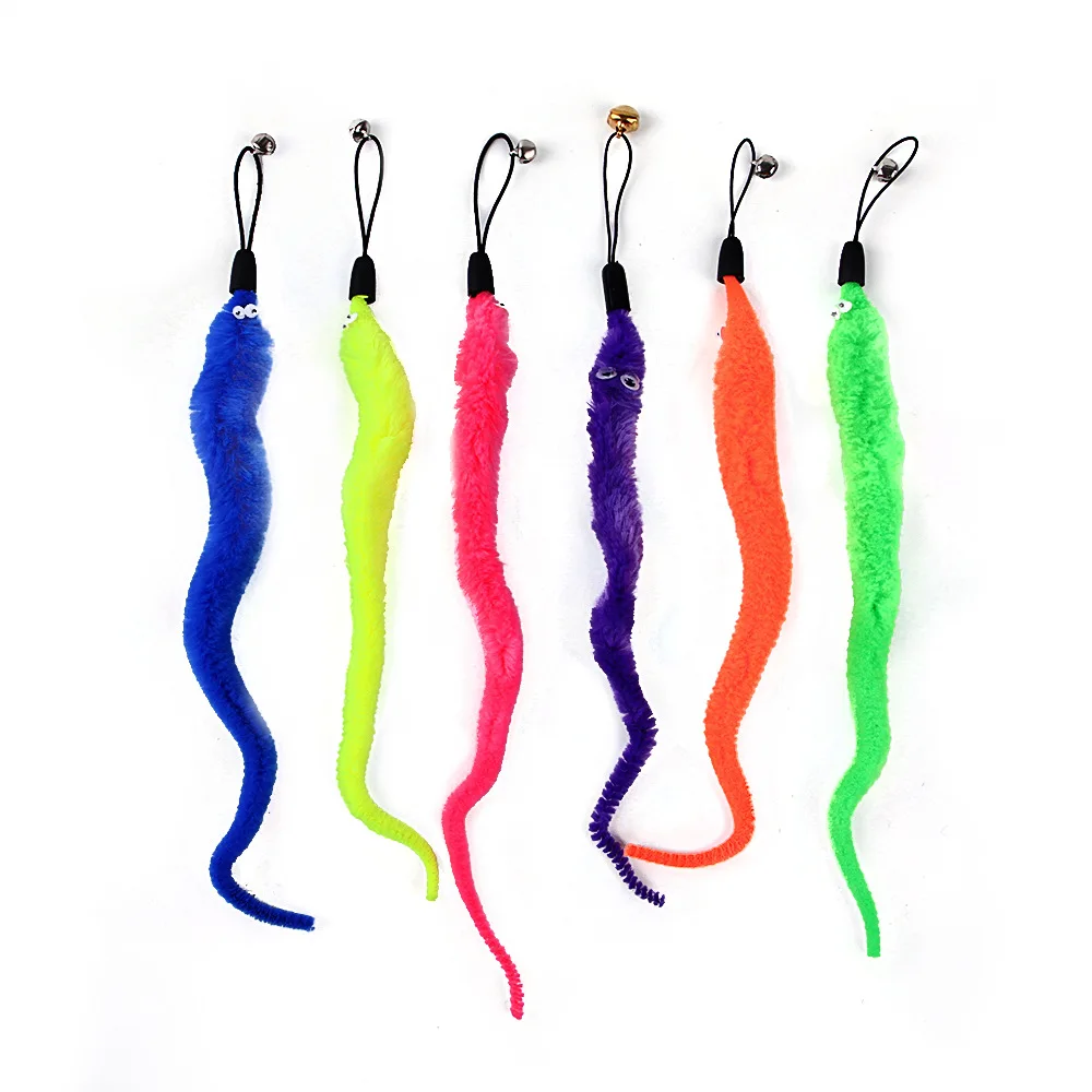 Paquete de 9 plumas de repuesto coloridas para varitas de gato, juego de juguetes interactivos para gatos con borlas y cañas de pescar