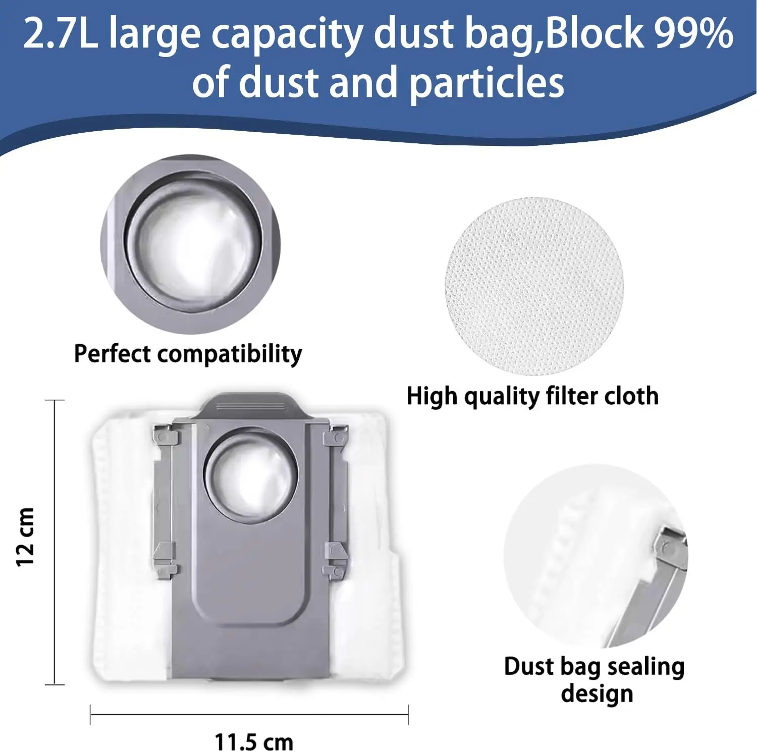 Para Roborock Q10 S5 /Q10 S5 + /Q10V /Q10V + /Q10 VF /Q10 VF + piezas de repuesto cepillo lateral principal bolsa de polvo filtro Hepa paño aspirador