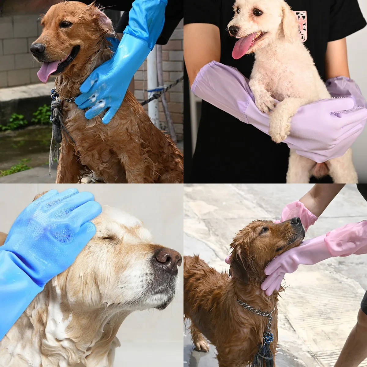 Guantes de limpieza para el cuidado de mascotas, guante de baño para perros y gatos, champú indirecto, depurador de Gel, guante de silicona suave y limpio, protección de la piel de las manos