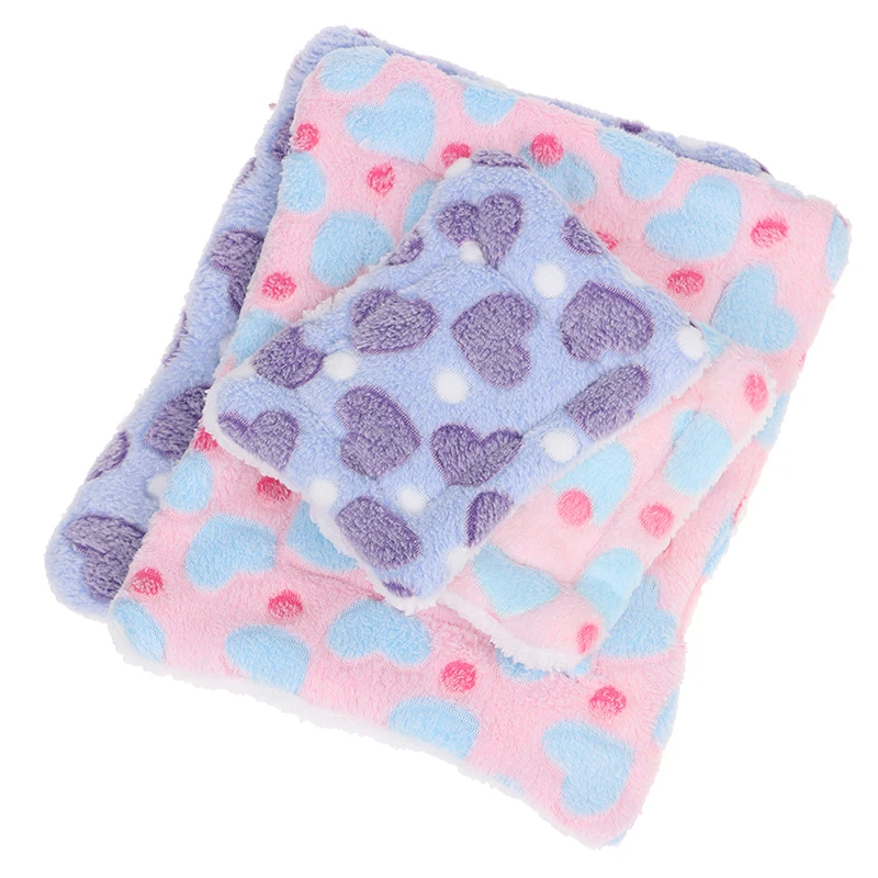 Estera de felpa de invierno, saco de dormir lavable para animales pequeños, almohadilla de cama cálida de lana para mascotas para conejo, Chinchilla, hámster, conejillo de indias