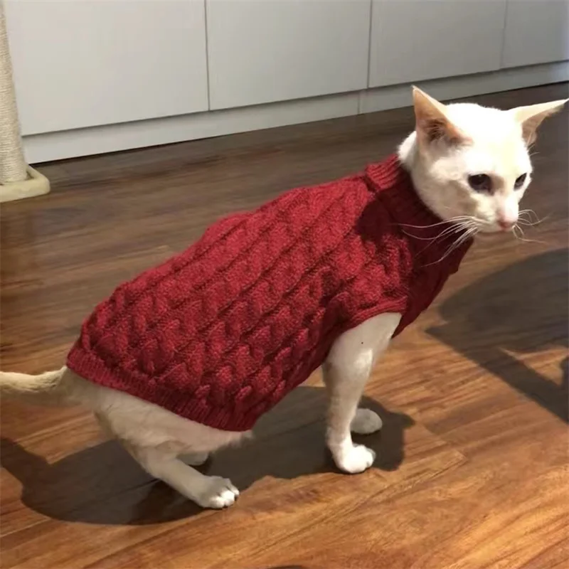 Suéteres para Gatos y Cachorros, Suéter Tejido para Mascotas de Otoño e Invierno, Jersey para Perros Pequeños, Gatos, Gatitos, Ropa para Sphynx, Ropa para Gatos