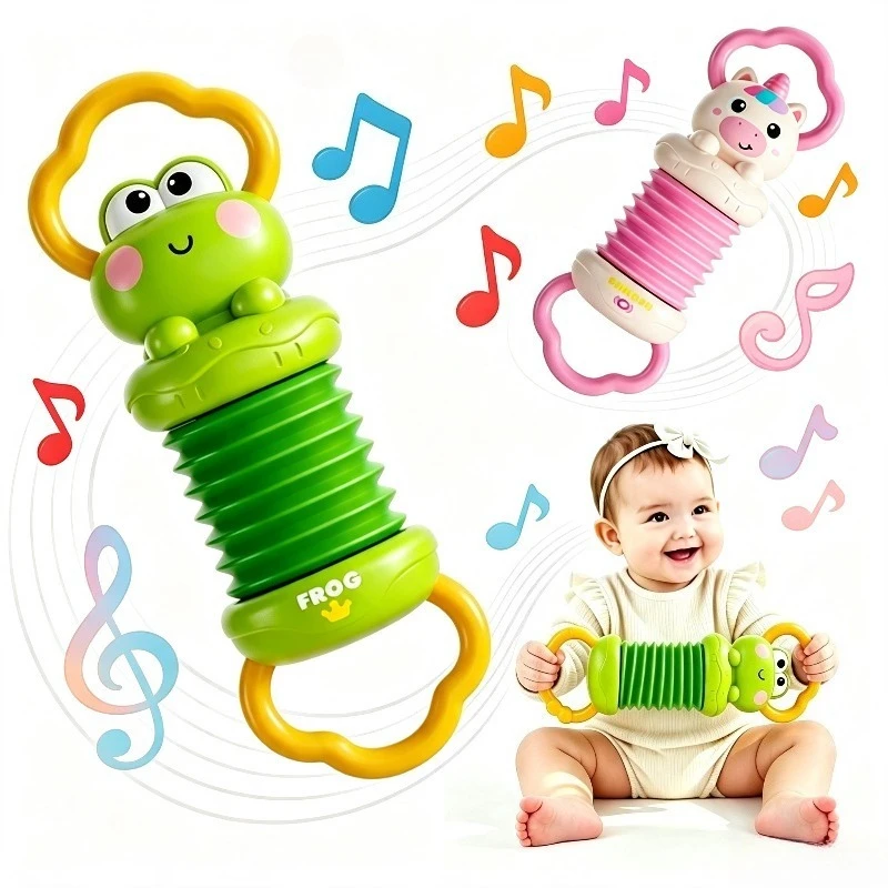 Acordeón Musical de Unicornio - Instrumento Sensorial Montessori para Bebés, Regalo para Recién Nacidos de 0 a 12 Meses, Juguete Educativo para Niños Pequeños, Juguetes para Bebés