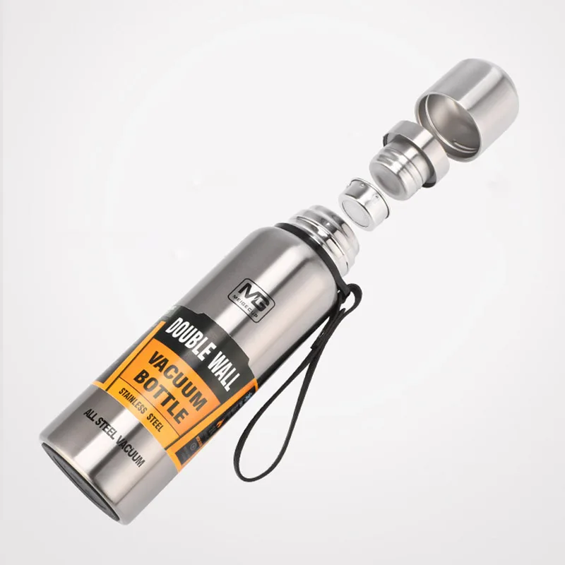 Termo de acero inoxidable 304, frasco de vacío de gran capacidad, vaso aislado con cuerda para bebidas de té, agua fría y caliente