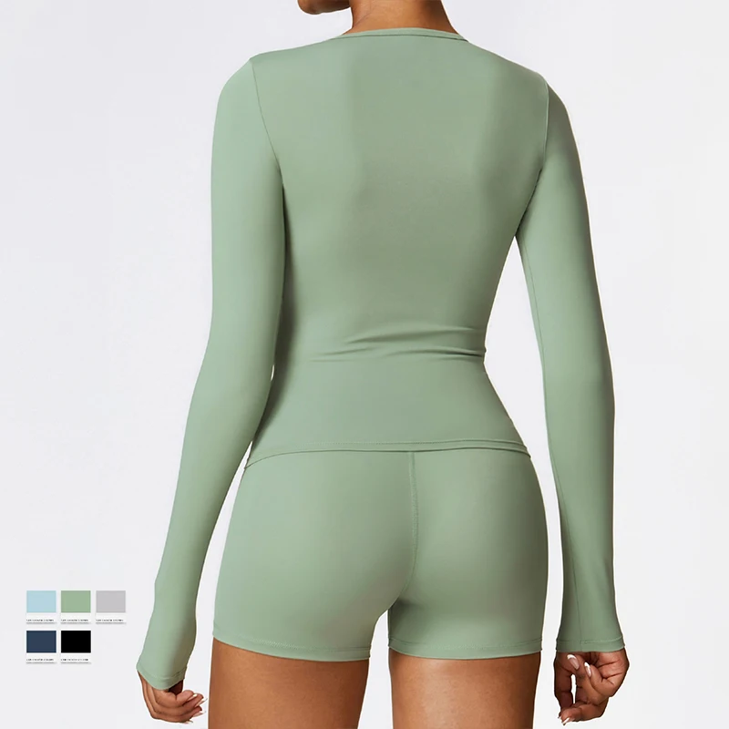 Camisa deportiva de manga larga para mujer, ropa de Yoga de secado rápido, Top de gimnasio, camiseta transpirable para Fitness y Yoga, ropa deportiva, Top de entrenamiento para mujer