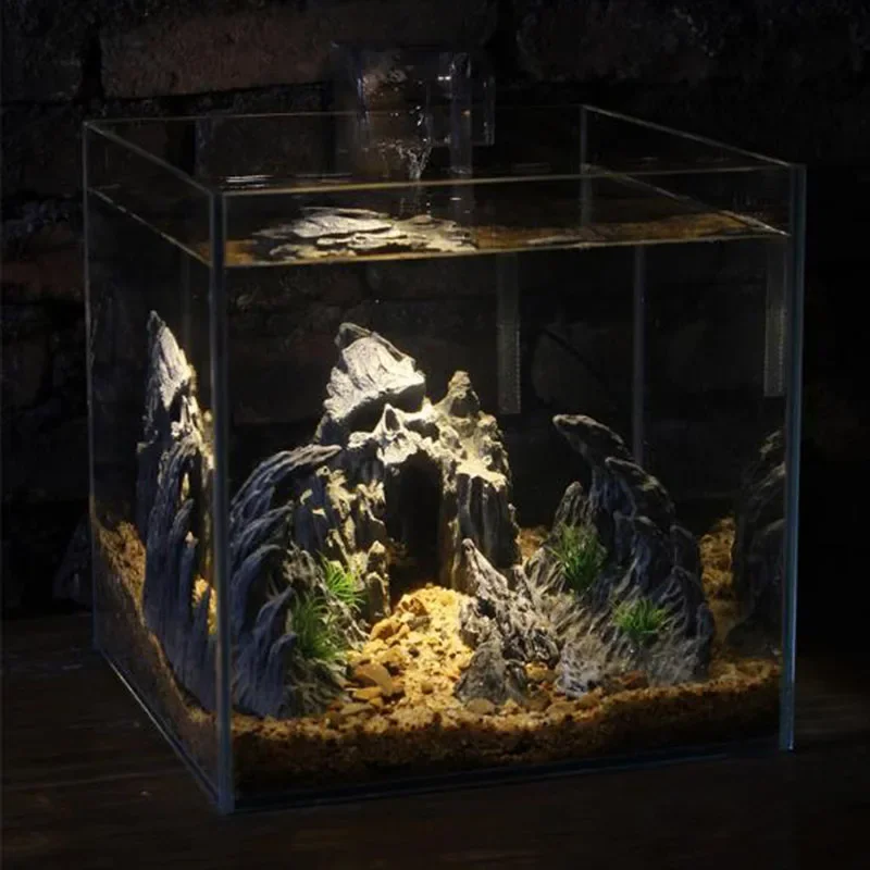Decoración de acuario de resina, adorno de cañón simulado para acuario, rocas de acuario, decoración de peces, 2 uds.