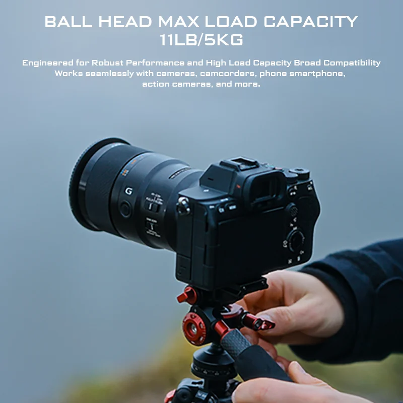 Freewell trípode de viaje portátil de 1,5 M, Bola de 360 °, soporte de fibra de carbono multifunción, carga máxima de 5KG, para cámara DSLR y teléfono inteligente
