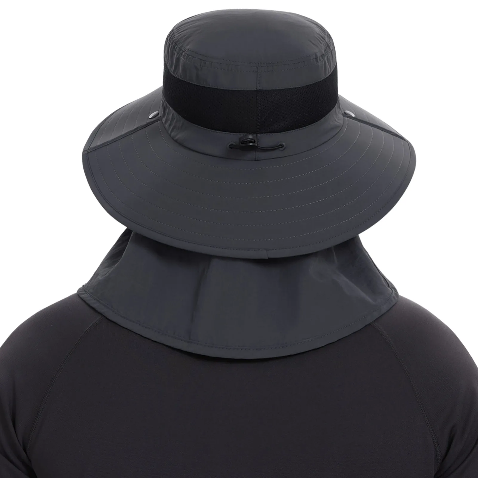 Bassdash UPF 50 + sombrero de sol transpirable con cubierta facial extraíble y solapa para el cuello, sombrero de cubo de ala ancha resistente al agua Unisex