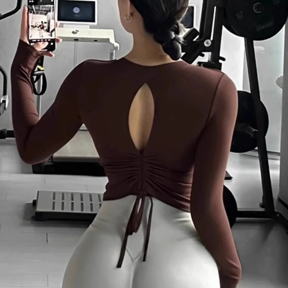 Cloud Hide-camisetas de Yoga moradas para mujer, blusa de manga larga, talla grande, deportes, gimnasio, Fitness, camiseta XXL para correr, camiseta de entrenamiento