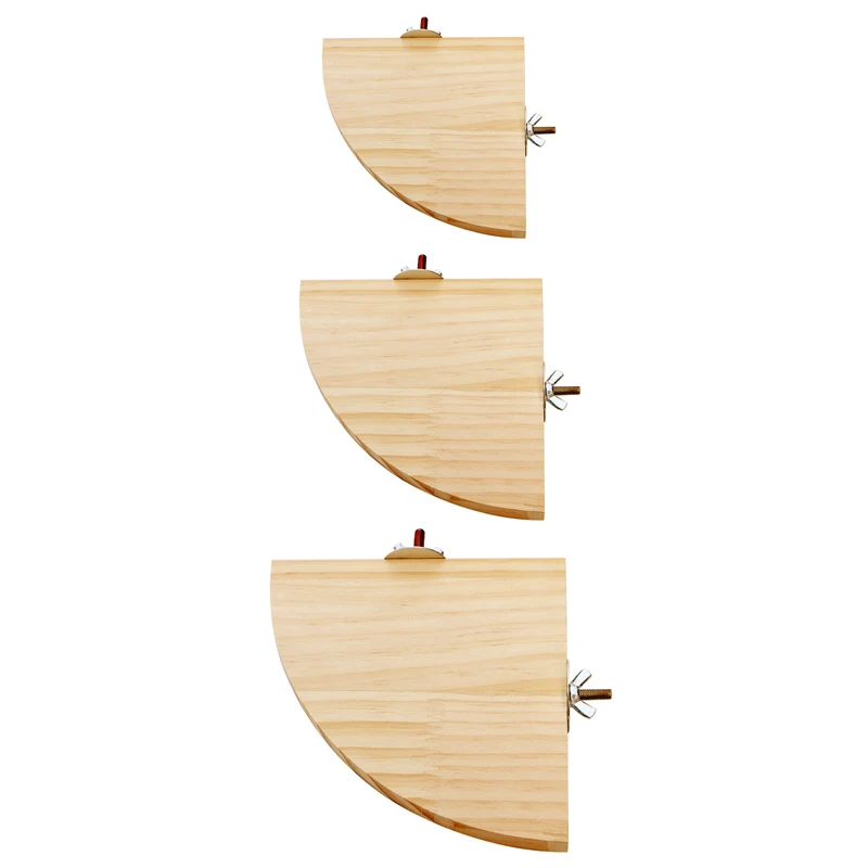 Estante de soporte de madera en forma de abanico para pájaros, percha para animales pequeños, Chinchilla, ardilla, hámster, accesorios para jaula