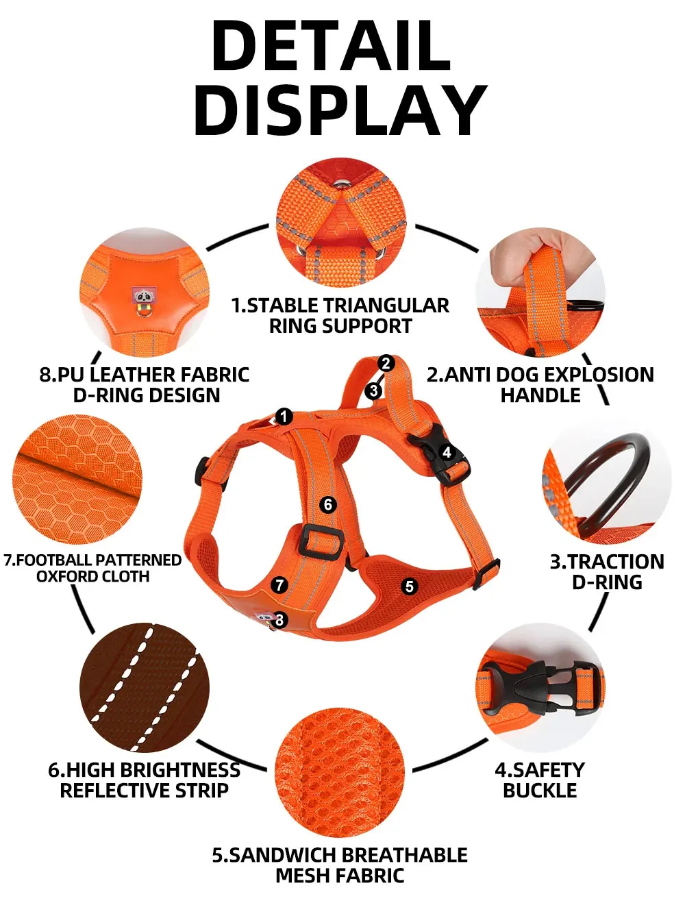 Arnés Reflectante para Perros Medianos y Grandes, Chaleco Impermeable para Golden Retriever, Accesorios y Suministros para Mascotas
