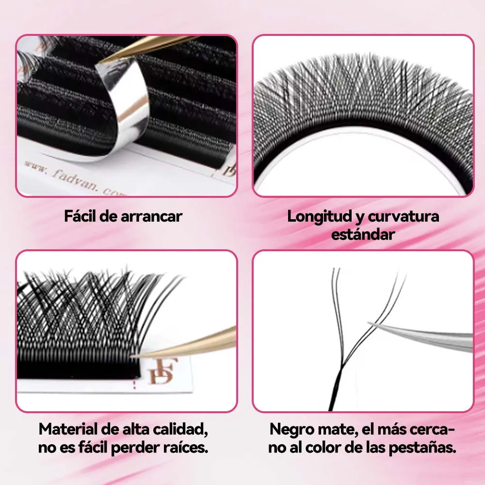 Fadvan 10 estuches de pestañas postizas en forma de YY, extensiones de pestañas de doble punta, pestañas negras preformadas, pestañas postizas brasileñas de visón sintético, envío gratis