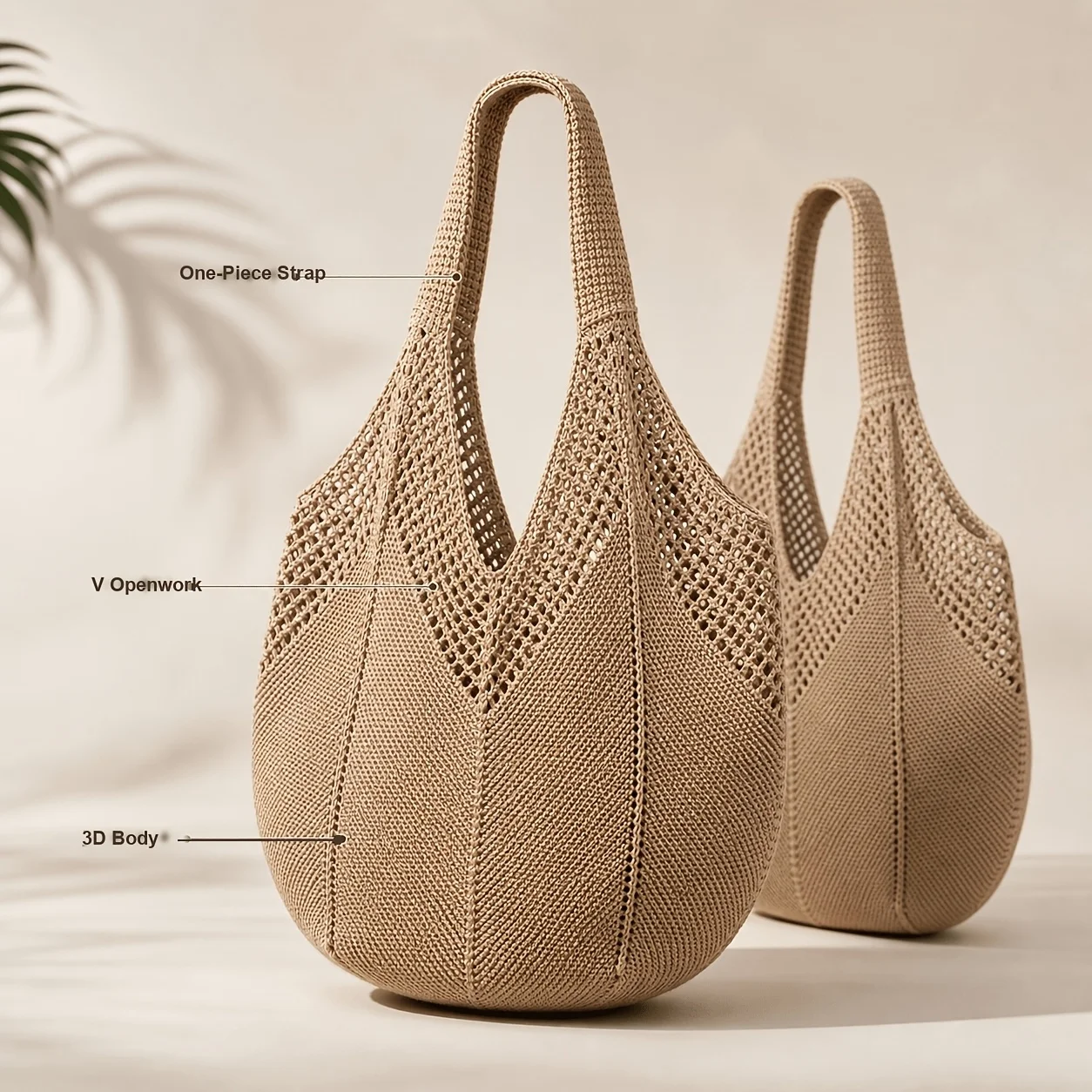 Bolso Tote de Punto Calado Ligero y de Gran Capacidad, Bolso de Hombro de Ganchillo para Playa, Viajes, Escuela, Regalo del Día de la Madre para Mamá