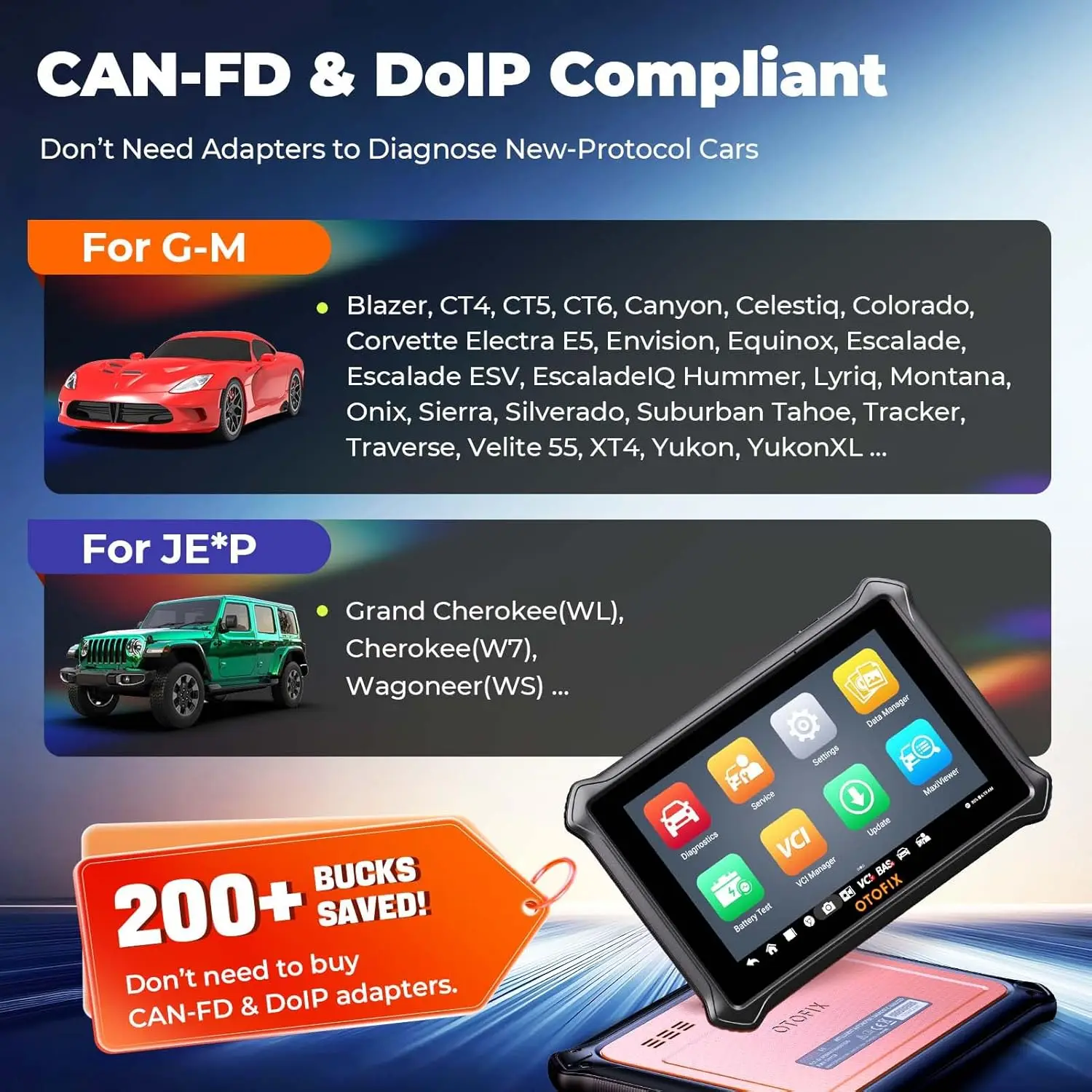 Escáner OBD2 automotriz OTOFIX D1 Lite, actualización de 2 años, Control bidireccional, herramienta de escaneo de diagnóstico de todos los sistemas, FCA SGW CAN FD y DoIP