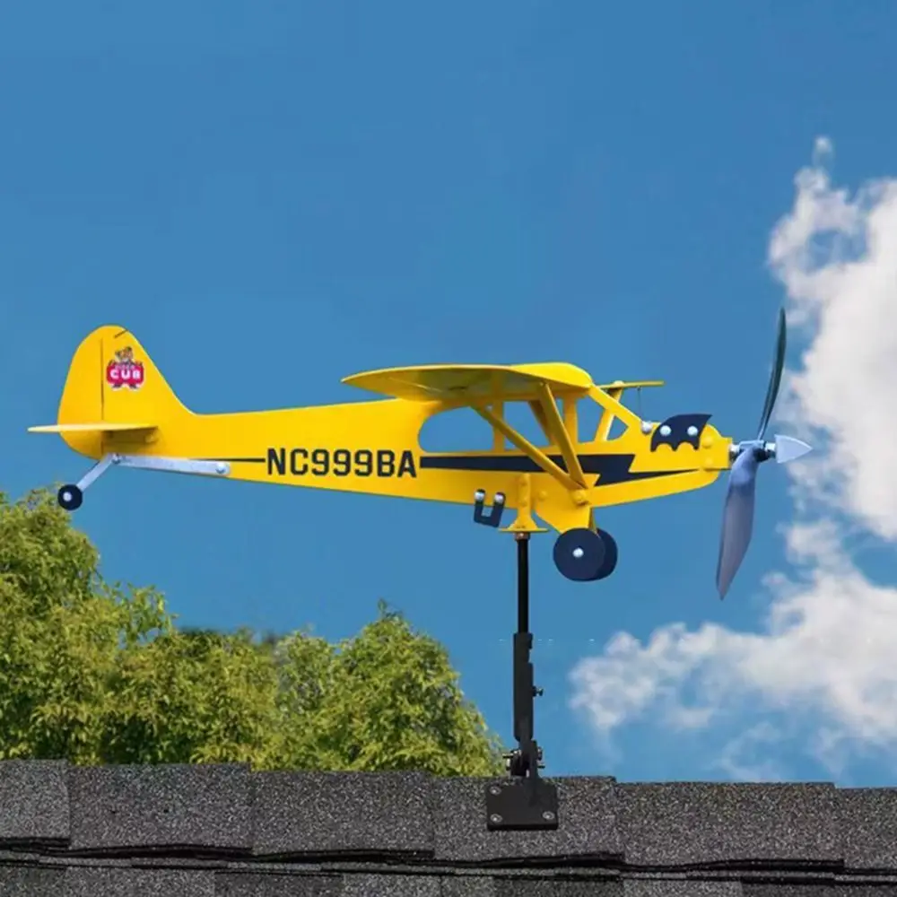 Molino de viento 3D para decoración de jardín, veleta meteorológica, dirección del viento, brújula, tubería, avión