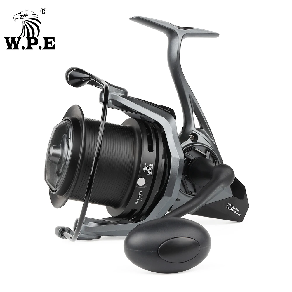 W.P.E-carrete de Pesca giratorio Fight 9000, Ratio de engranaje 4,4: 1, rodamientos de bolas 9 + 1, carrete de línea de Metal completo, aparejos de rueda de Pesca