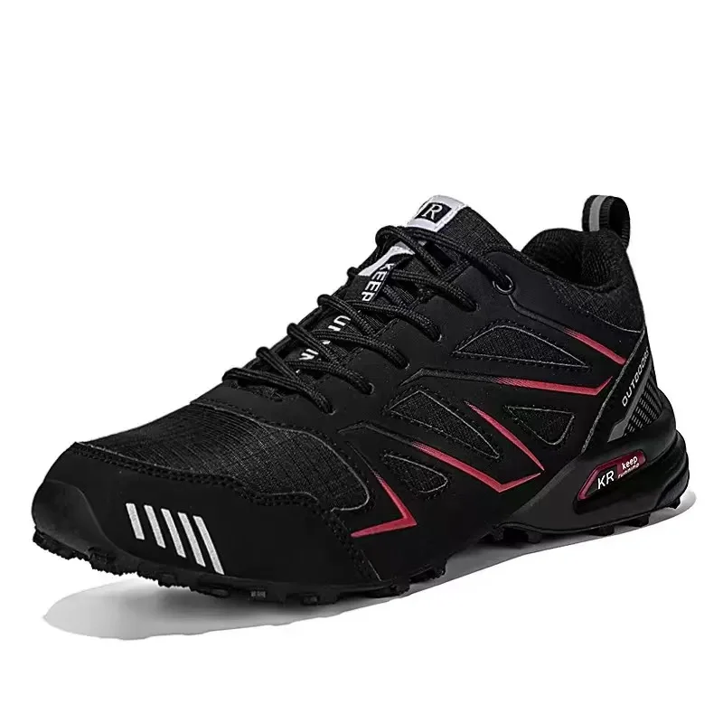 2025 nuevos zapatos de senderismo para hombres, zapatos deportivos impermeables para exteriores, botas de entrenamiento de senderismo de cuero cómodas, zapatos tácticos de gran tamaño para hombres