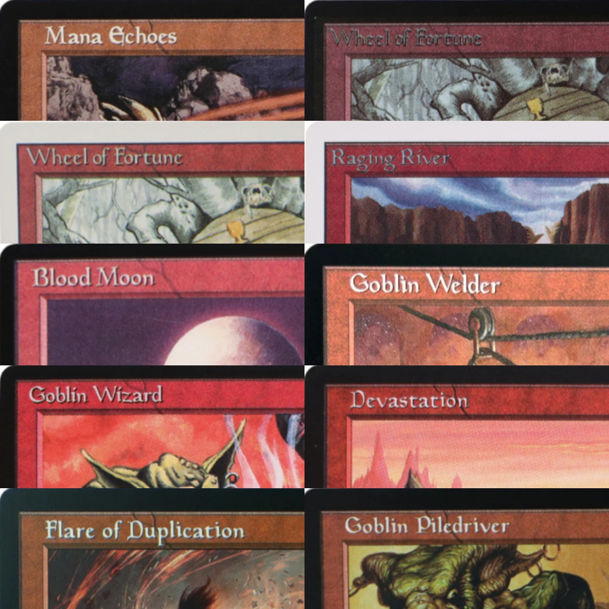 LK22 Mana Echoes Blood Moon Final Fortune Flare of Duplication Goblin Wizard Tarjetas Proxy TCG de Alta Calidad (Núcleo Negro)