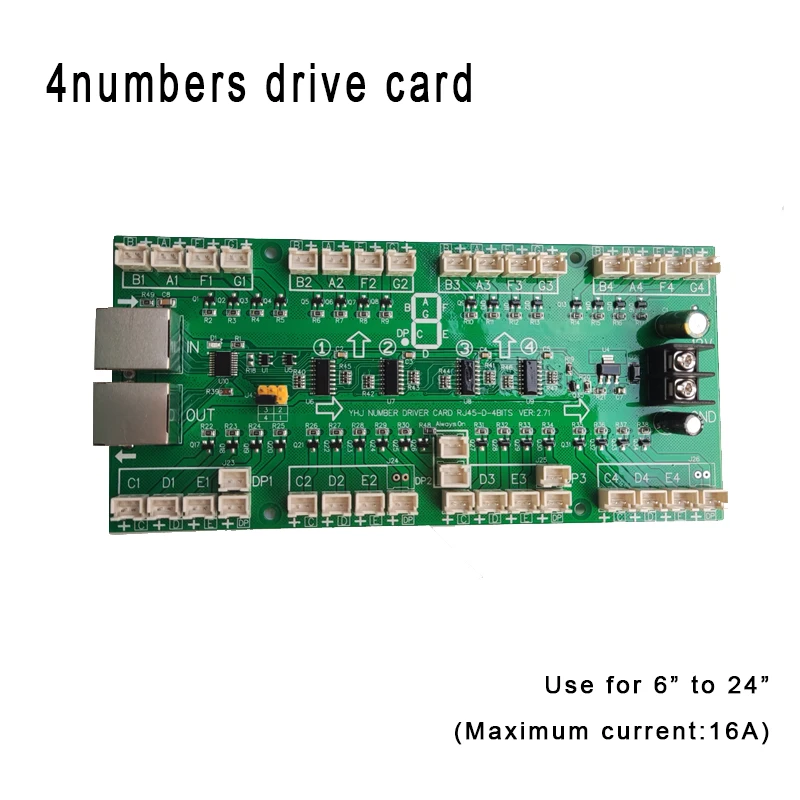 Tarjeta de control de números para letreros LED de gas, modelo 2026, nueva llegada. Múltiples tarjetas de control pueden ser conectadas en cascada a una cara o a doble cara.