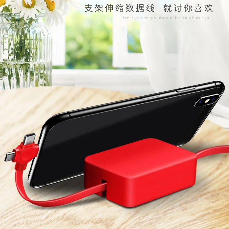 Soporte de Cable 4 en 1 para iPhone 14 Samsung Galaxy S25 Xiaomi Redmi Note 14 vivo Y29 4G Coolpad C16s OnePlus 13R cargador de carga