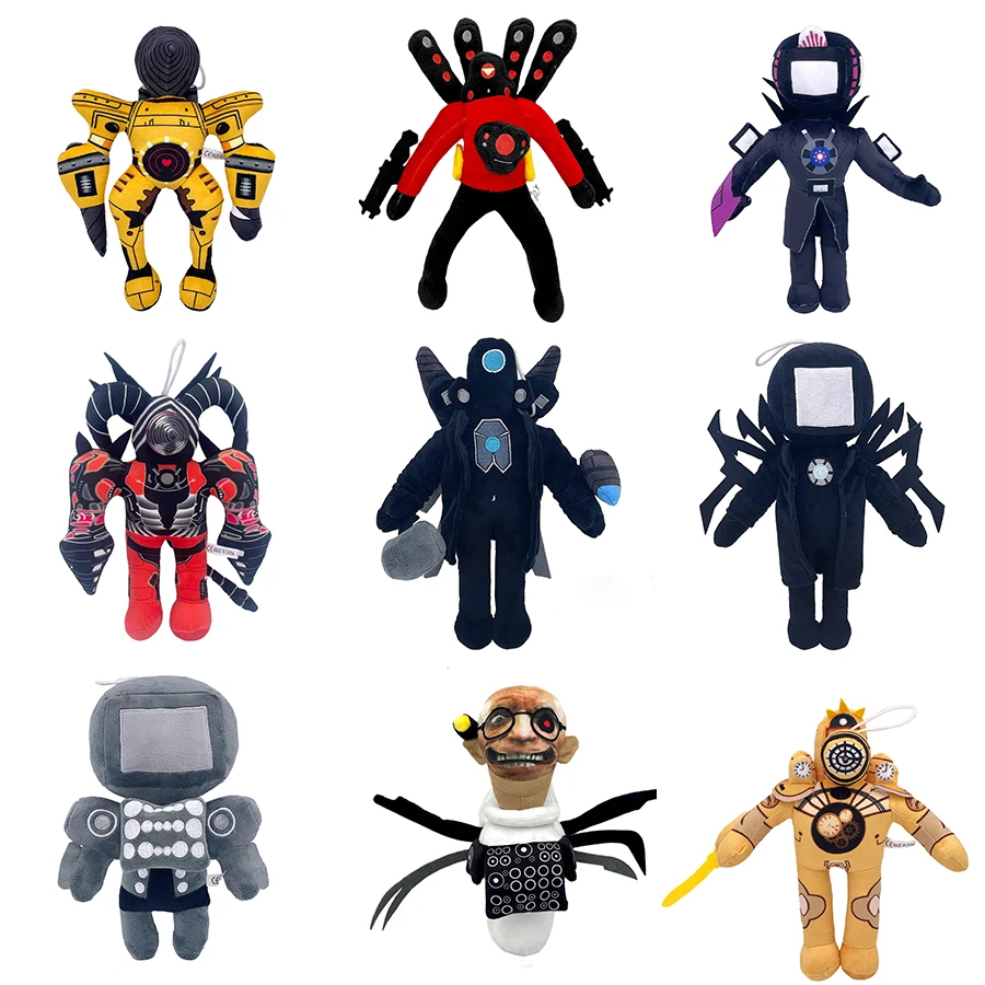 Skibidi Toilet Bosses Titan TV Man Cameraman juguetes de peluche para fanáticos y amigos bellamente muñecos de peluche regalo de Navidad