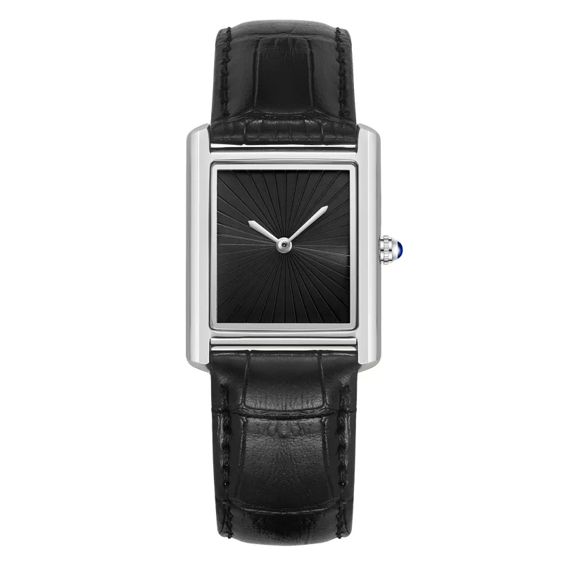Nuevo reloj cuadrado clásico para hombres y mujeres, diseño Simple de dos manos, correa de cuero de moda, relojes de pulsera de cuarzo resistentes al agua, envío directo