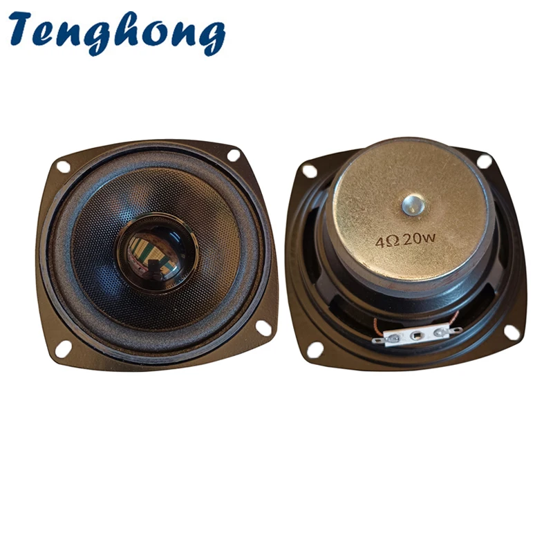 Tenghong 2 uds 4 pulgadas Unidad de altavoces de Audio portátiles 4 Ohm 20W para cine en casa Multimedia sonido música altavoz DIY