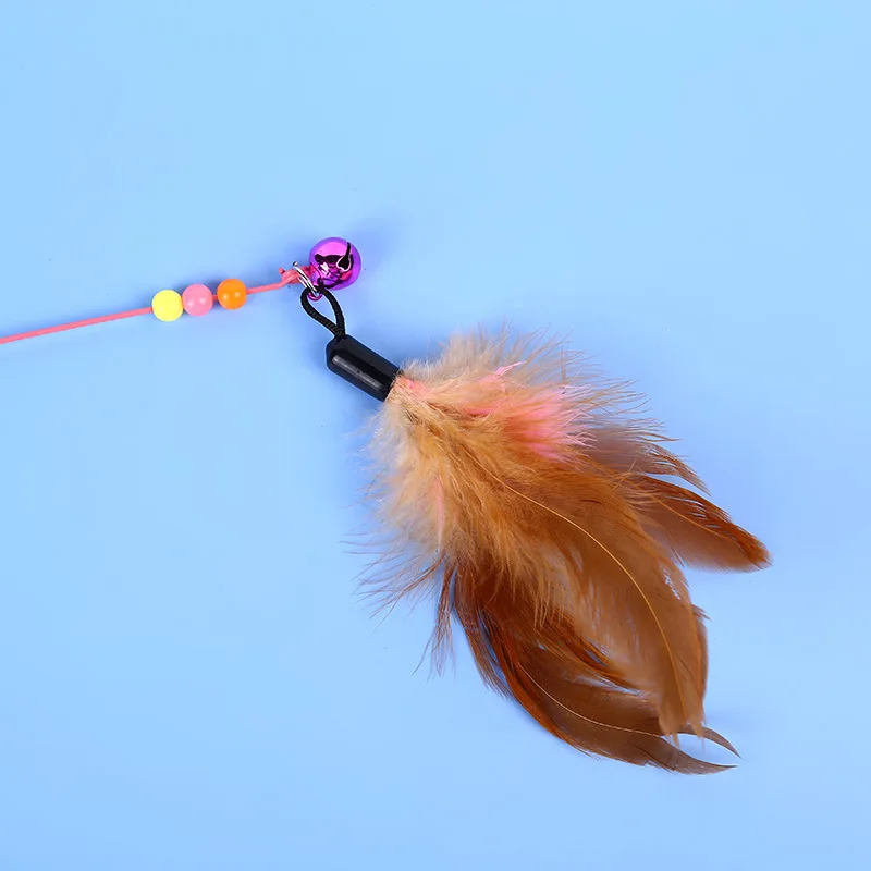Palo de cosquillaje para gatos con plumas de alambre, productos para mascotas, juguetes interactivos para gatos, palo para gatos, juguete para gatitos, accesorios para mascotas
