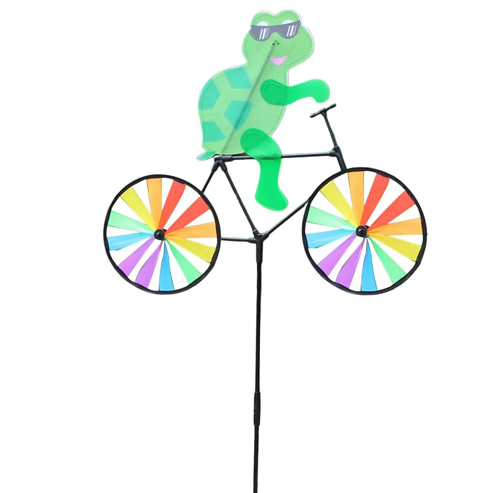 Molino de viento 3D para bicicleta, Estaca de jardín bonita, Spinner de viento para adorno de jardín
