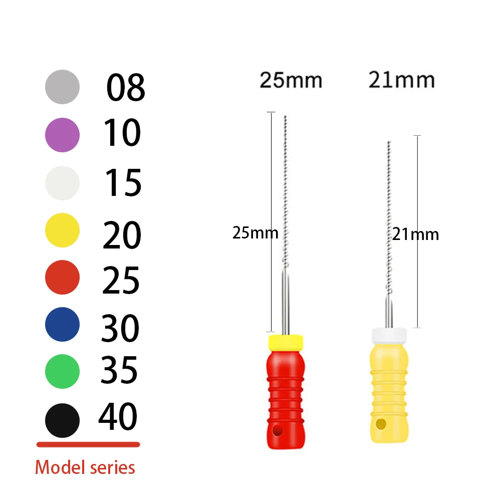 6 unids/pack de limas dentales Endo uso manual limas K taladros de tratamiento de conducto radicular de acero inoxidable instrumentos endodónticos