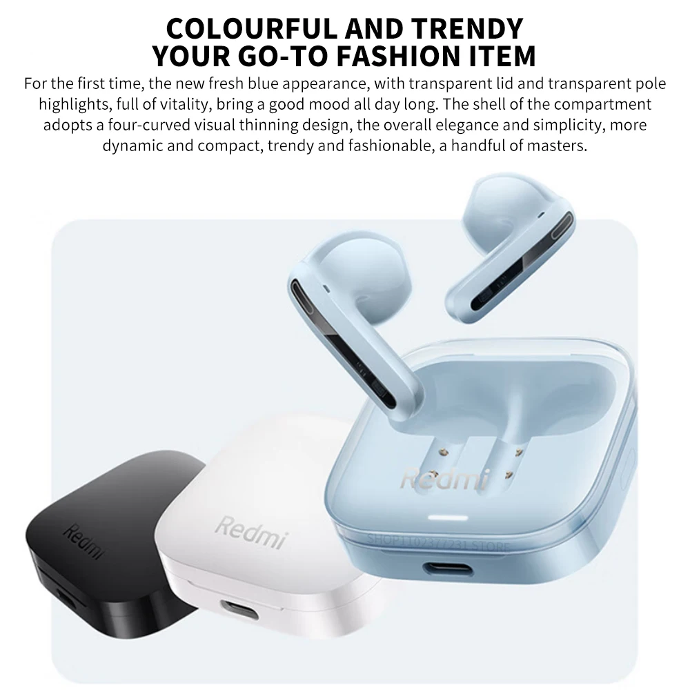 Nuevos Redmi Buds 6 Vitality Edition, Auriculares Bluetooth 5.4 con Reducción de Ruido, 30 Horas de Duración de la Batería, 5 Modos de Sonido, Auriculares Inalámbricos