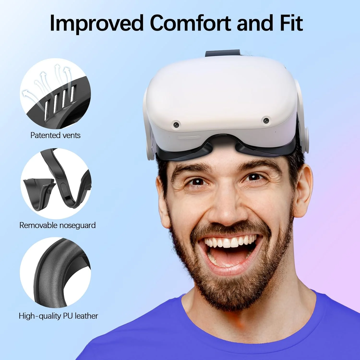Reemplazo de mascarilla facial suave y transpirable para Oculus Quest 2/3/3S, soporte de interfaz Facial de cuero PU 3 en 1 para Meta Quest 2/3/3S