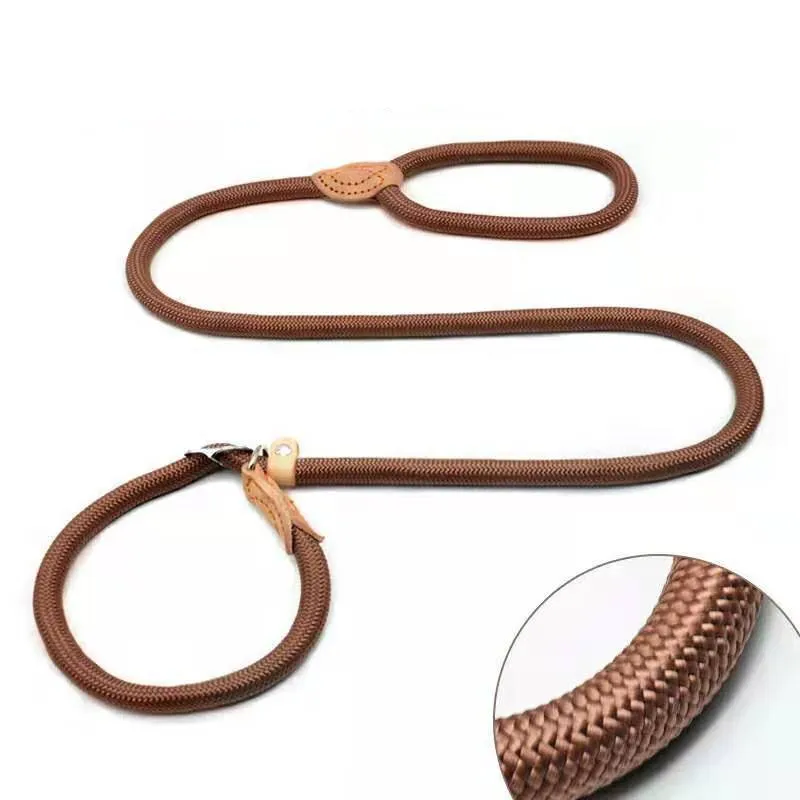 Correa antideslizante para perro, correa de plomo de alta resistencia, trenzada, Collar de lazo ajustable, correas de entrenamiento para perros medianos y grandes
