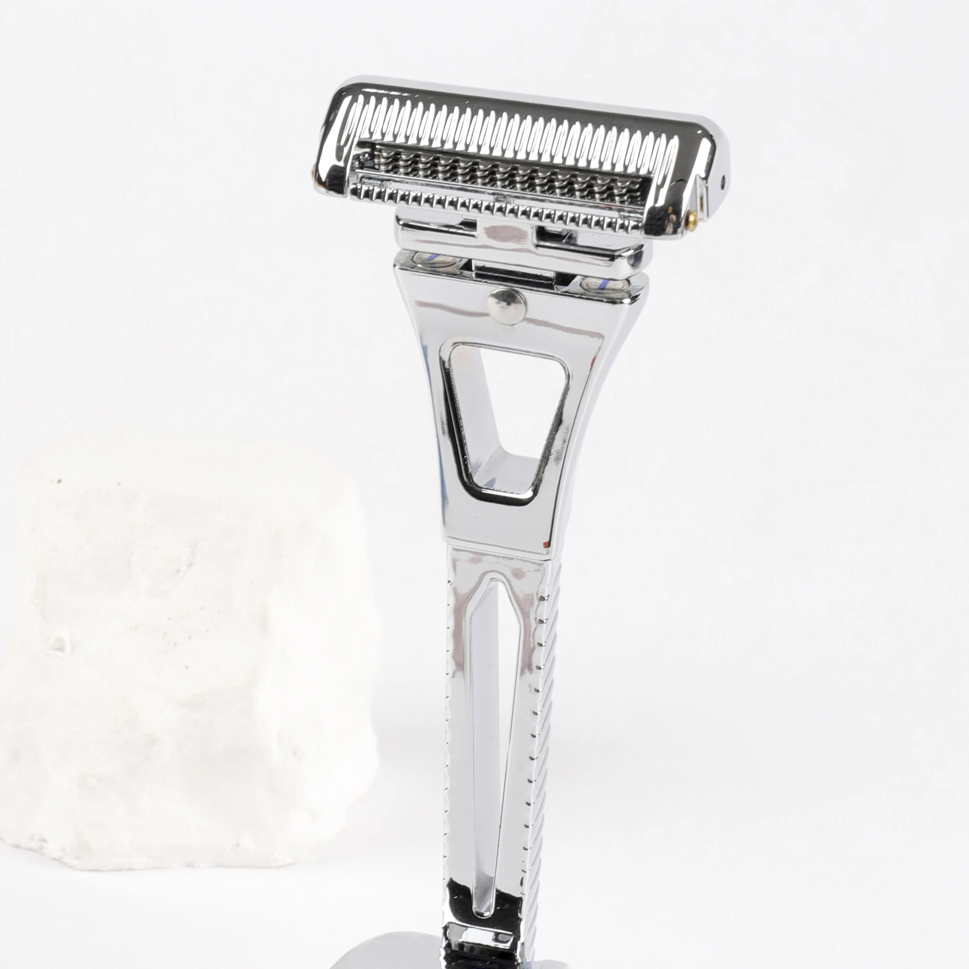 Maquinilla de Afeitar Manual Chaoke de 4 Cuchillas, Maquinilla de Afeitar para Hombre Totalmente Metálica, Afeitadora de Barba Vintage