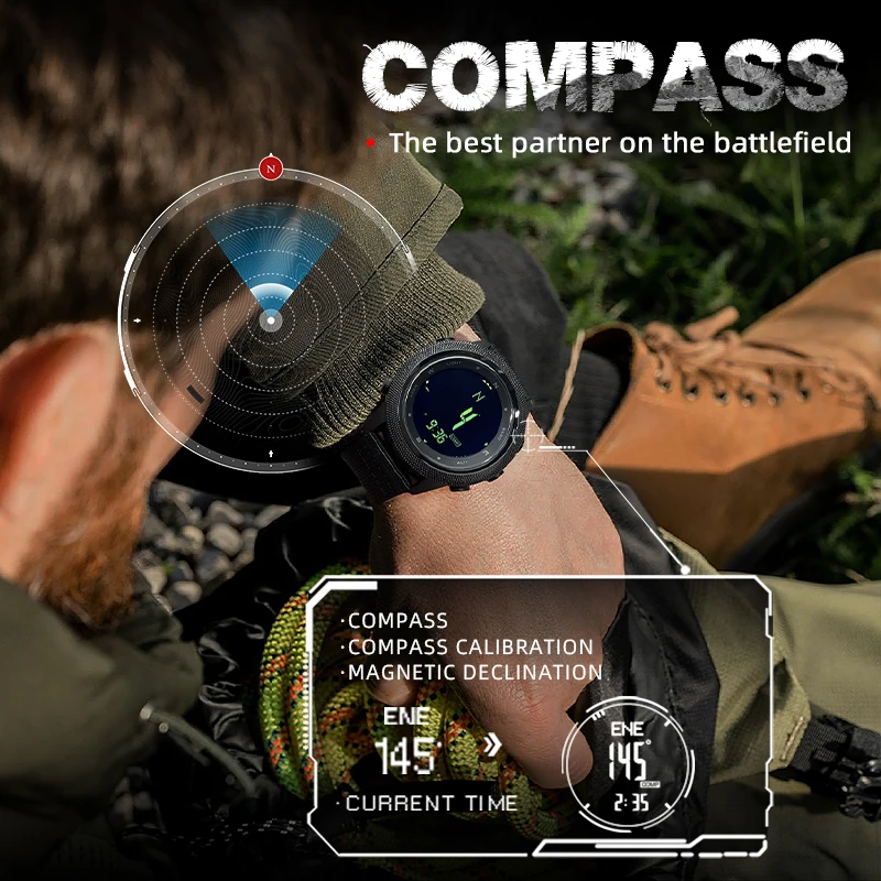 NORTH EDGE APACHE-46 reloj Digital para hombre deportes al aire libre correr natación relojes deportivos al aire libre altímetro barómetro brújula WR50M