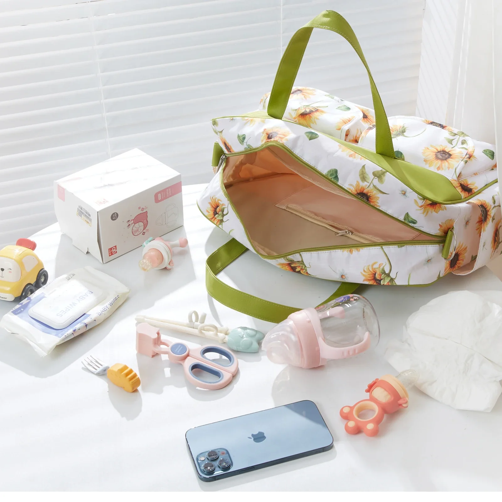 Bolsa de pañales para bebés Insular, bolso de mamá de gran capacidad, bolso de hombro con estampado de moda, bolsas de pañales para cochecito de mamá de viaje al aire libre