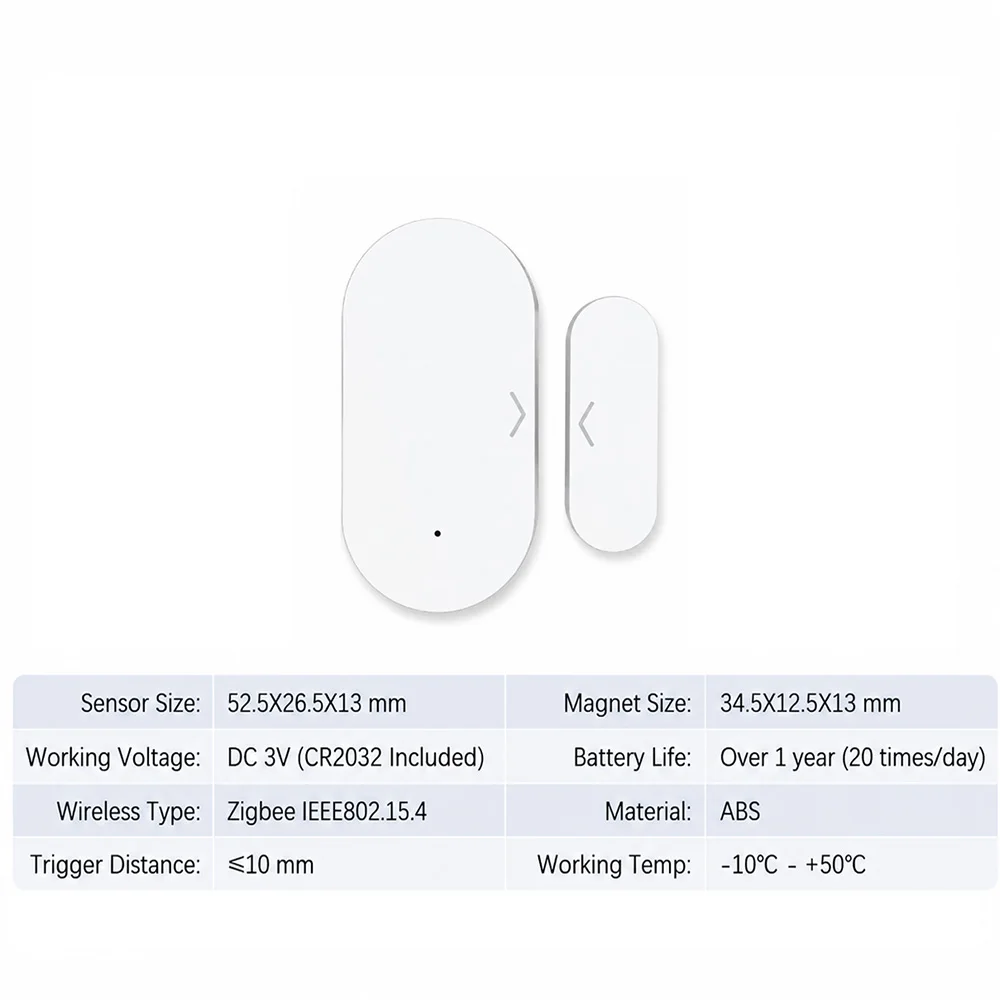 Sensor de puerta y ventana Zigbee 3.0, requiere Zigbee Gateway, funciona con Smart Life, Yandex, Alexa, Zigbee2MQTT, ZHA, Home Assistant