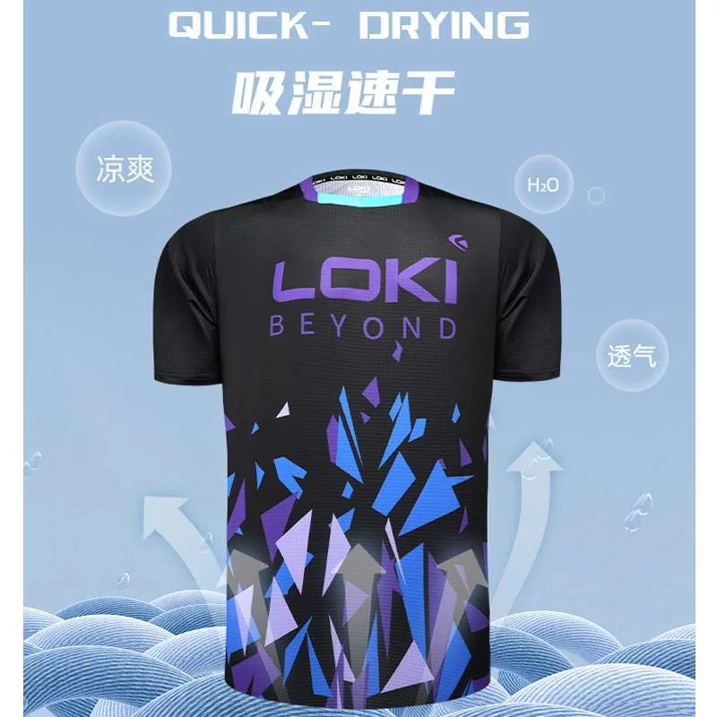 LOKI-camisetas de tenis de mesa, pantalones cortos de entrenamiento, nuevo estilo, absorbe el sudor, comodidad, camisa de Ping Pong de alta calidad, tela deportiva