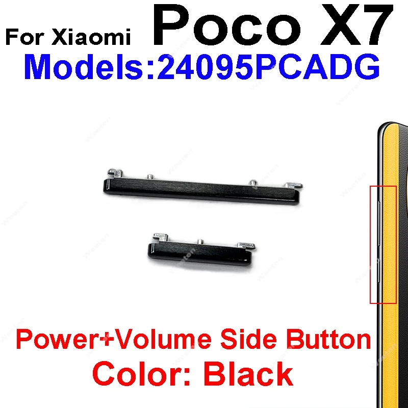 Cable flexible de botón lateral de encendido/apagado y volumen para Xiaomi Poco X7, Poco X7 Pro, F7 Pro - Piezas de reparación