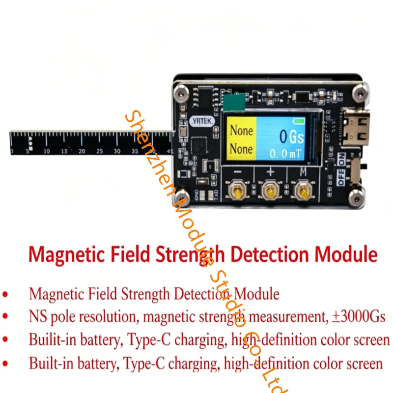1PCS Detector de Intensidad de Campo Magnético, Comprobador de Polaridad N/S de Imán, Mini Medidor de Gauss Portátil con Pantalla LCD