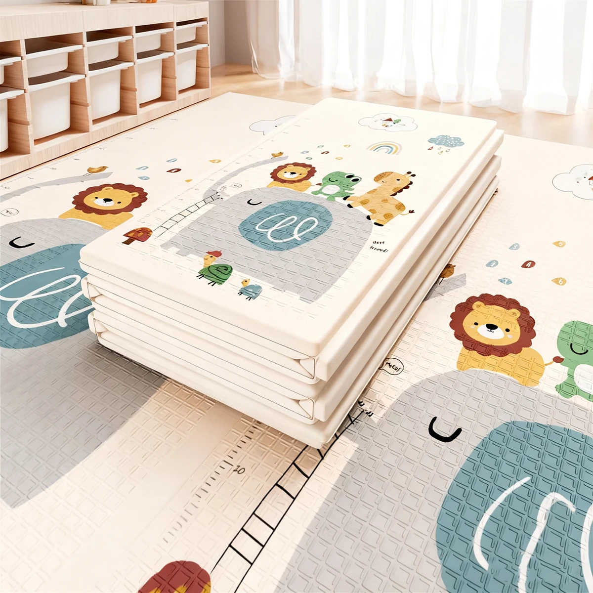 Manta plegable para niños, alfombra de espuma XPE para juegos de bebés, suelo suave, almohadilla para gatear, juguetes para niños, alfombra plegable para actividades de juego con bolsa