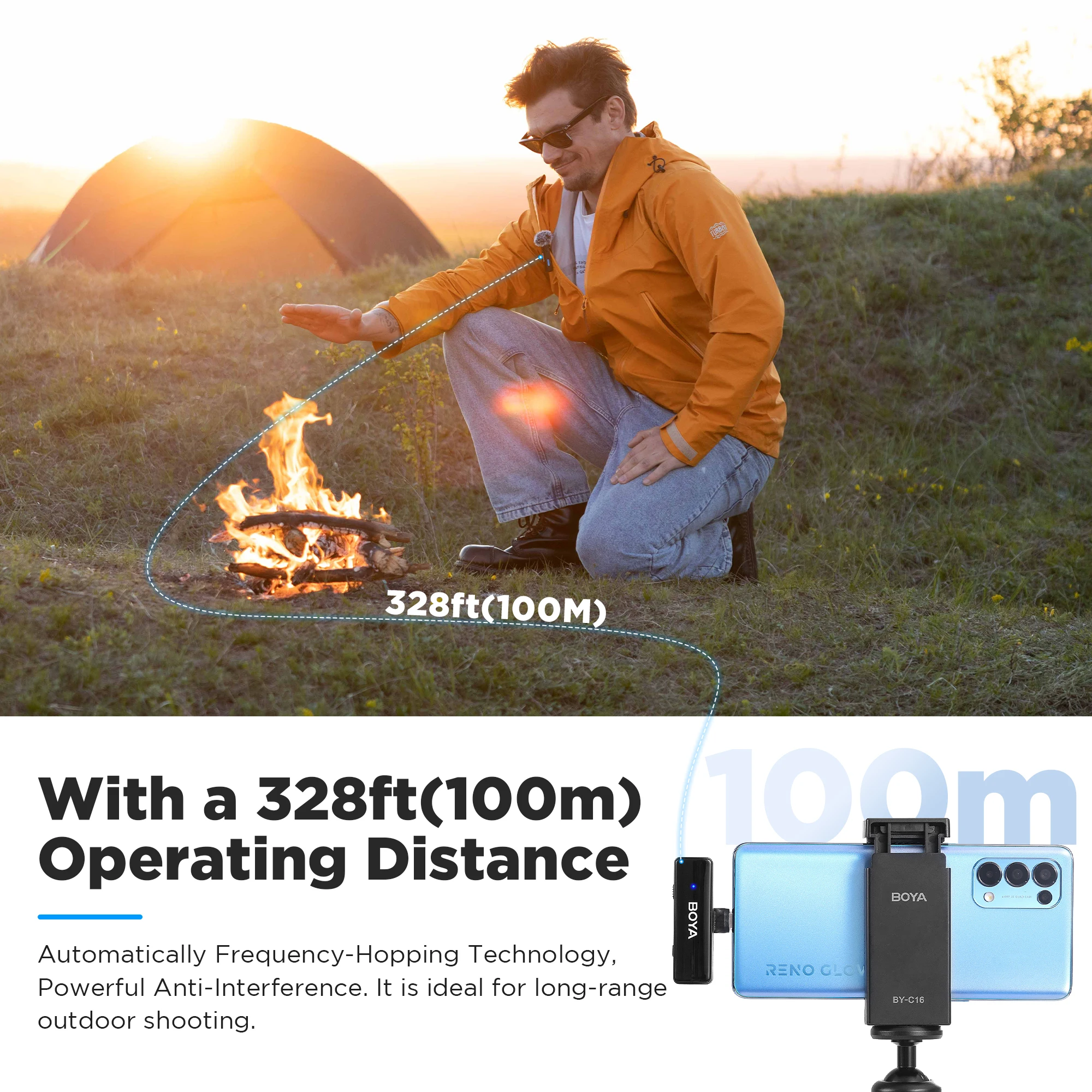 BOYA BOYALINK A micrófono Lavalier inalámbrico para iPhone iPad teléfonos Android tipo C cámara DSLR Youtube grabación en vivo