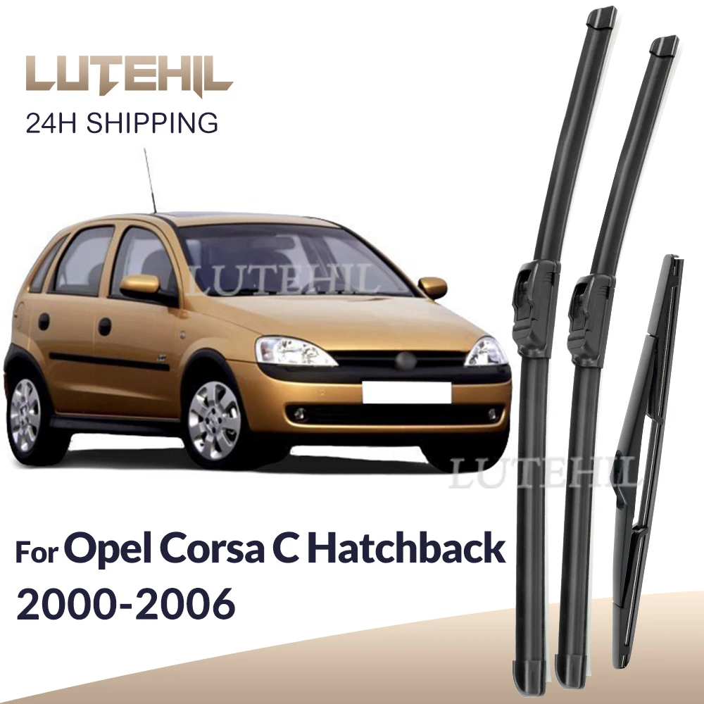Para Opel Corsa C Hatchback 2000-2006 2001 2002 limpiaparabrisas delantero y trasero limpiaparabrisas cepillos de ventana 20 "+ 18" + 16"