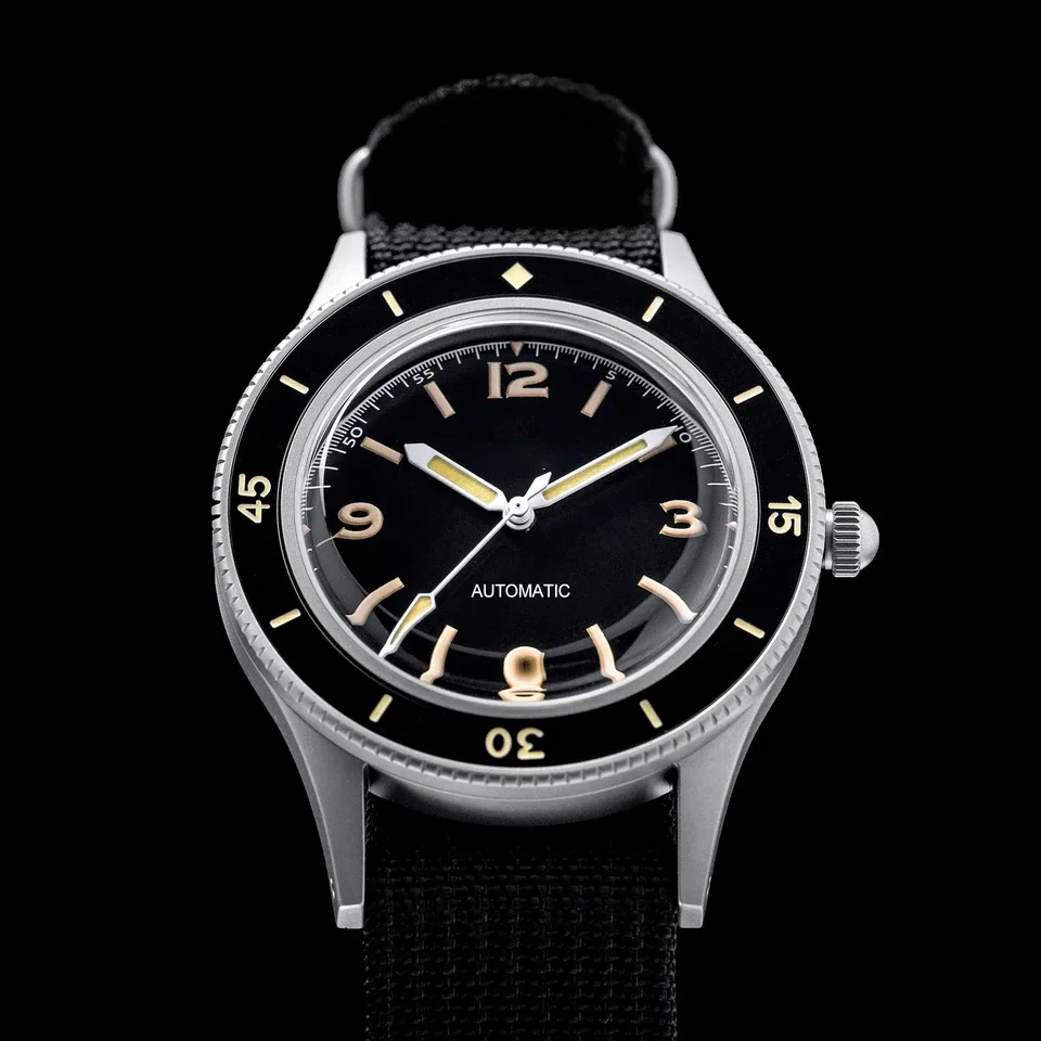 50-Fathoms Retro negro 40mm doble cúpula zafiro automático Miyota 8215 movimiento hombres reloj 20ATM bisel de cerámica luminosa verde