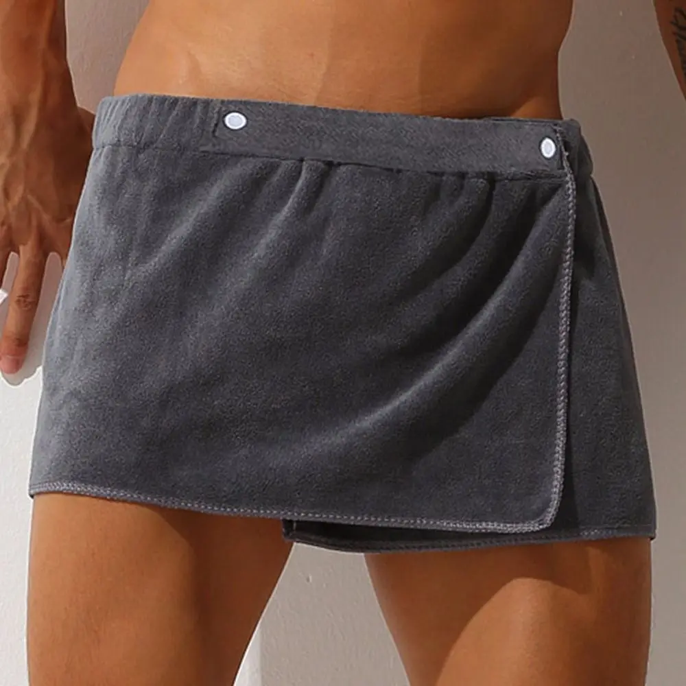 Pantalones Cortos de Baño Sexys para Hombre con Abertura Lateral, Shorts de Natación, Bata de Baño de Microfibra Suave para Hombre