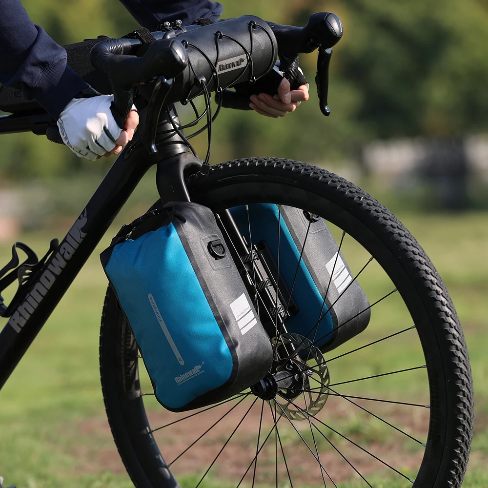 Rhinowalk-Bolsa para horquilla delantera de bicicleta, paquete de 4L-6L de liberación rápida para bicicleta de montaña y carretera, bolso de hombro para ciclismo, bolsa de almacenamiento