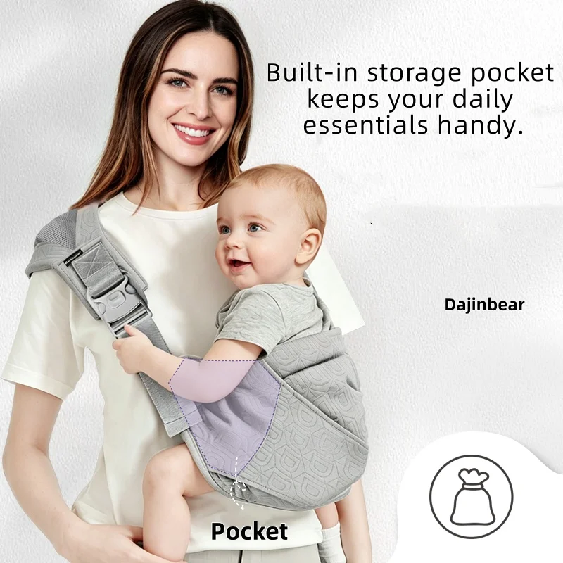 Portabebés Ergonómico Ajustable, Bandolera, Canguro, Soporte para Bebés Recién Nacidos, para Llevar al Bebé con las Manos Libres